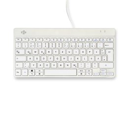 Produktbild der ergonomischen Tastatur RGOCODEWDWH in weiß mit kompaktem Design von oben betrachtet
